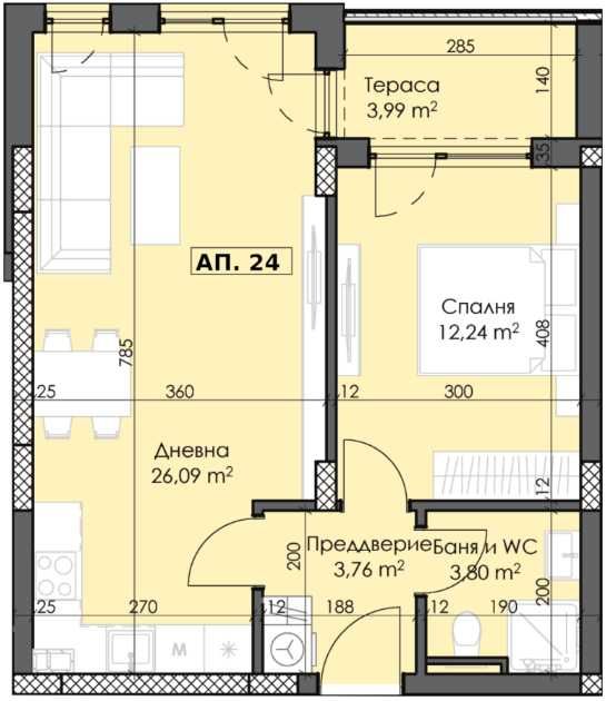 Двустаен апартамент в Пловдив, Тракия - 74 кв.м за 963 €/кв.м - Снимка #1