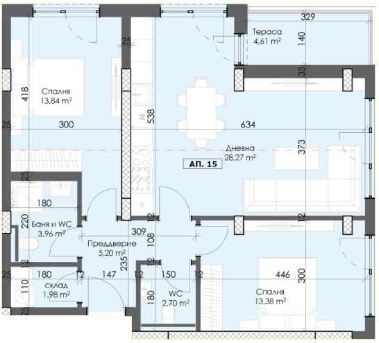 Тристаен апартамент в Пловдив, Тракия - 108 кв.м за 985 €/кв.м - Снимка #1