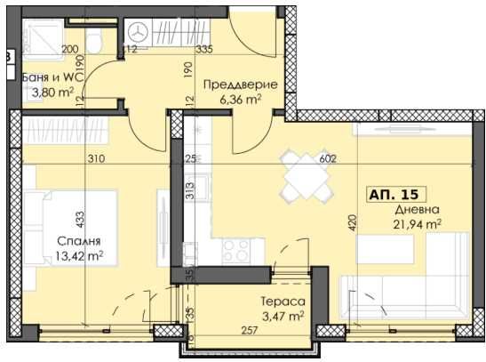 Двустаен апартамент в Пловдив, Тракия - 72 кв.м за 989 €/кв.м - Снимка #1