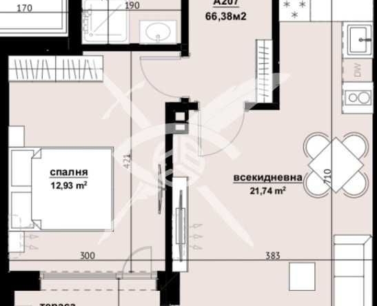 Двустаен апартамент в Бургас, Изгрев - 66 кв.м за 1152 €/кв.м - Снимка #1