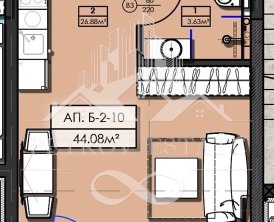 Едностаен апартамент в Велинград - 51 кв.м за 506 €/кв.м - Снимка #1