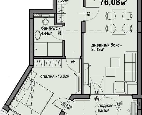 Двустаен апартамент в София, Люлин 5 - 76 кв.м за 1562 €/кв.м - Снимка #1