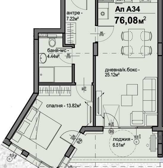 Двустаен апартамент в София, Люлин 5 - 76 кв.м за 1562 €/кв.м - Снимка #1