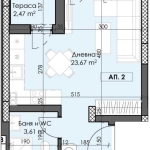Едностаен апартамент в Пловдив, Тракия - 44 кв.м за 1093 €/кв.м - Снимка #1
