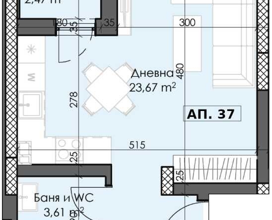 Дава се под наем Едностаен апартамент в Пловдив, Тракия - 44 кв.м за 48081 € - Снимка #1