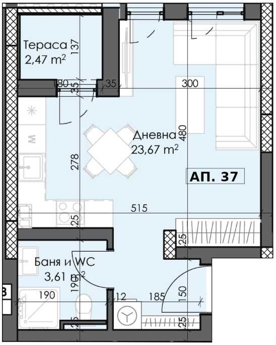 Дава се под наем Едностаен апартамент в Пловдив, Тракия - 44 кв.м за 48081 € - Снимка #1