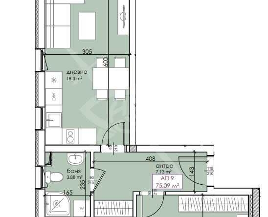 Двустаен апартамент в Созопол - 75 кв.м за 1407 €/кв.м - Снимка #1