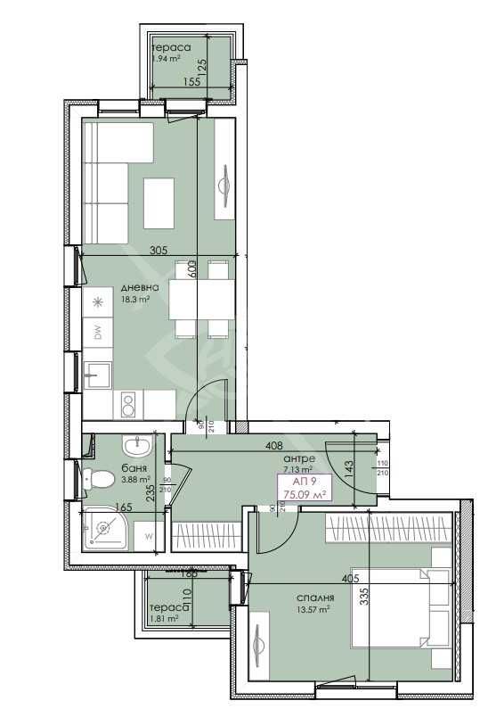 Двустаен апартамент в Созопол - 75 кв.м за 1407 €/кв.м - Снимка #1