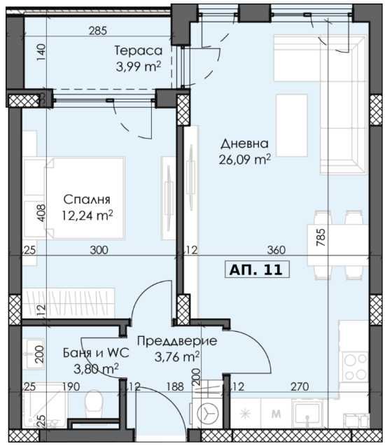 Двустаен апартамент в Пловдив, Тракия - 72 кв.м за 1059 €/кв.м - Снимка #1