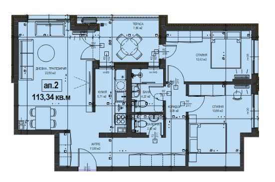 Тристаен апартамент в Асеновград - 113 кв.м за 753 €/кв.м - Снимка #1