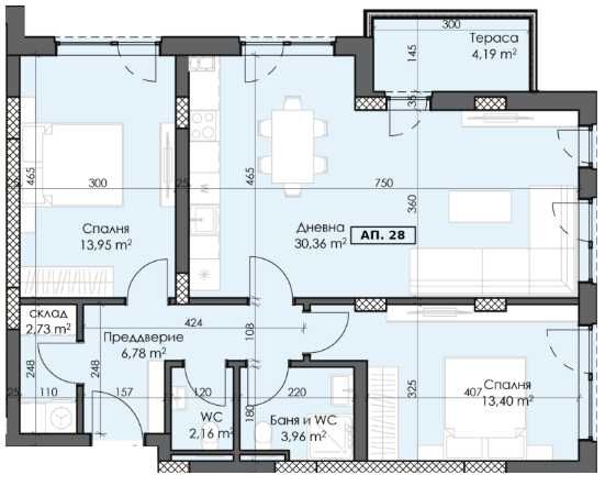 Двустаен апартамент в Пловдив, Тракия - 116 кв.м за 1082 €/кв.м - Снимка #1