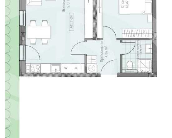Двустаен апартамент в Пловдив, Остромила - 69 кв.м за 797 €/кв.м - Снимка #1
