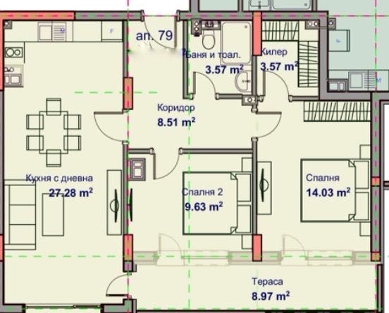 Тристаен апартамент в Варна, Възраждане 1 - 105 кв.м за 1150 €/кв.м - Снимка #1