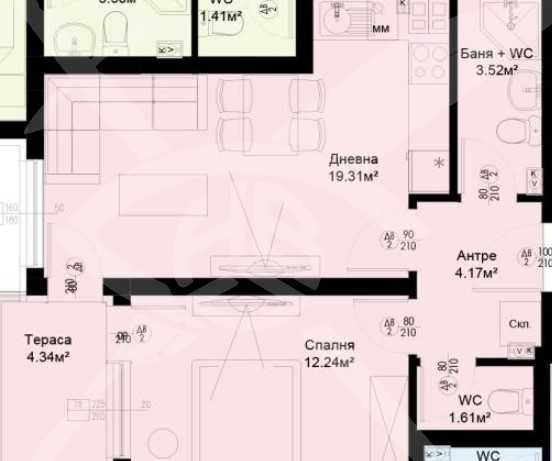 Двустаен апартамент в Пловдив, Остромила - 60 кв.м за 960 €/кв.м - Снимка #1