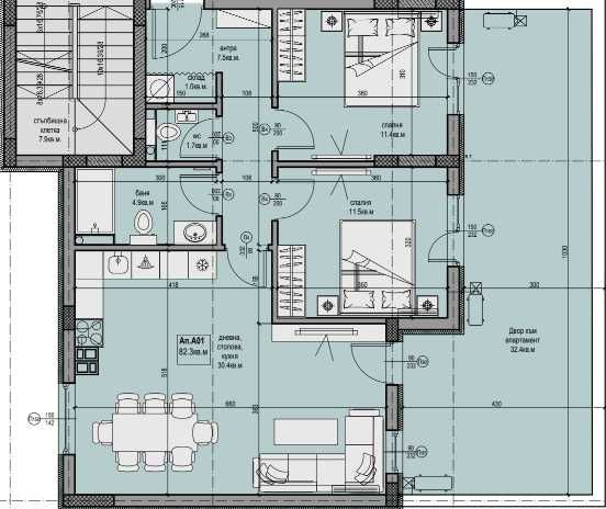 Тристаен апартамент в Пловдив, Прослав - 98 кв.м за 1143 €/кв.м - Снимка #1
