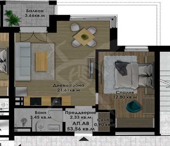 Двустаен апартамент в Пловдив, Остромила - 61 кв.м за 1000 €/кв.м - Снимка #1