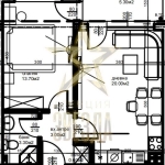 Двустаен апартамент в Пловдив, Коматевски възел - 61 кв.м за 1089 €/кв.м - Снимка #1