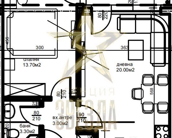 Двустаен апартамент в Пловдив, Коматевски възел - 61 кв.м за 1089 €/кв.м - Снимка #1