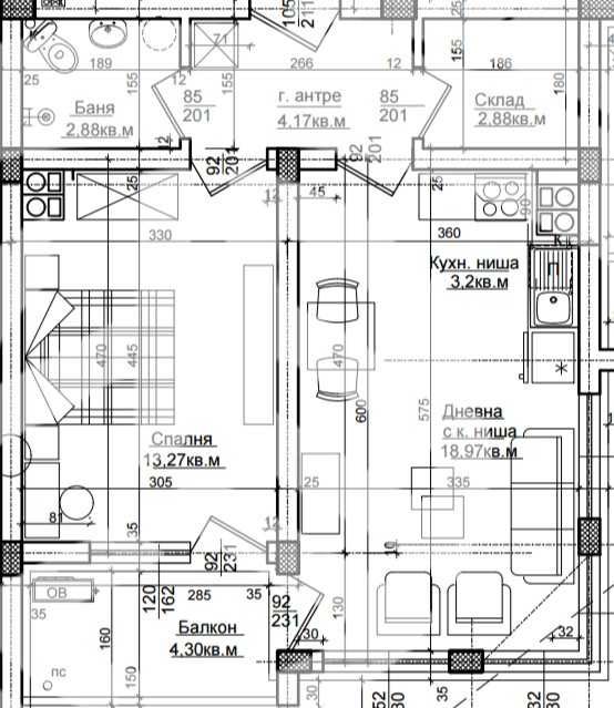 Двустаен апартамент в Хисаря - 66 кв.м за 1012 €/кв.м - Снимка #1