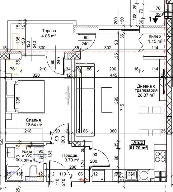 Двустаен апартамент в Пловдив, Тракия - 72 кв.м за 560 €/кв.м - Снимка #1