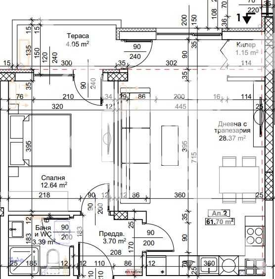 Двустаен апартамент в Пловдив, Тракия - 71 кв.м за 1051 €/кв.м - Снимка #1