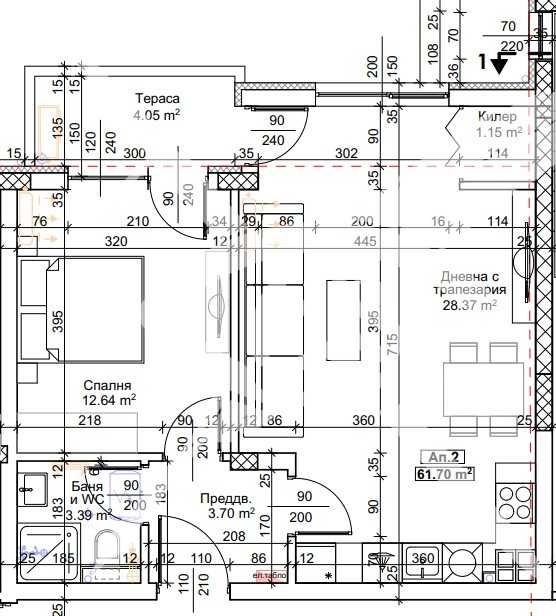 Двустаен апартамент в Пловдив, Тракия - 71 кв.м за 1051 €/кв.м - Снимка #1