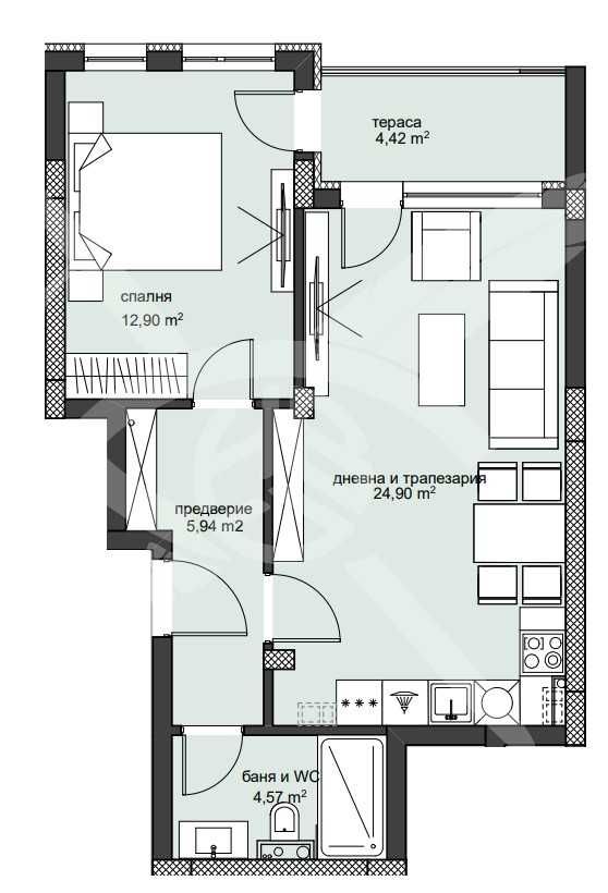 Двустаен апартамент в Пловдив, Христо Смирненски - 75 кв.м за 1248 €/кв.м - Снимка #1