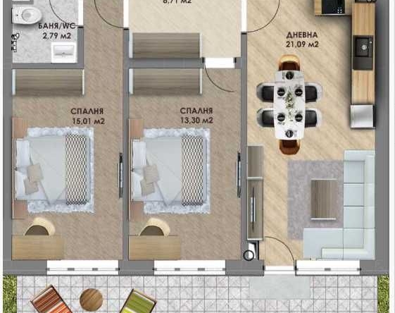 Тристаен апартамент в Пловдив, Христо Смирненски - 89 кв.м за 978 €/кв.м - Снимка #1