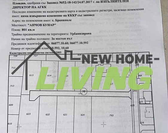 Парцел в с. Браниполе, Област Пловдив - 834 кв.м за 185 €/кв.м - Снимка #1