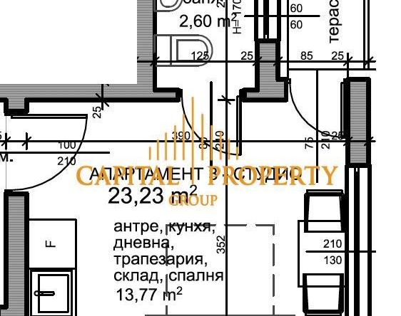 Едностаен апартамент в Варна, Център - 28 кв.м за 782 €/кв.м - Снимка #1