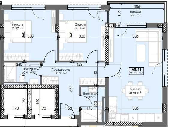 Тристаен апартамент в Пловдив, Тракия - 107 кв.м за 984 €/кв.м - Снимка #1