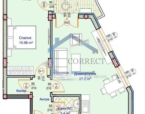 Двустаен апартамент в Варна, Колхозен пазар - 79 кв.м за 1364 €/кв.м - Снимка #1
