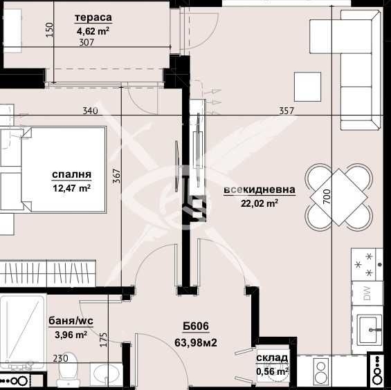 Двустаен апартамент в Бургас, Изгрев - 63 кв.м за 1127 €/кв.м - Снимка #1