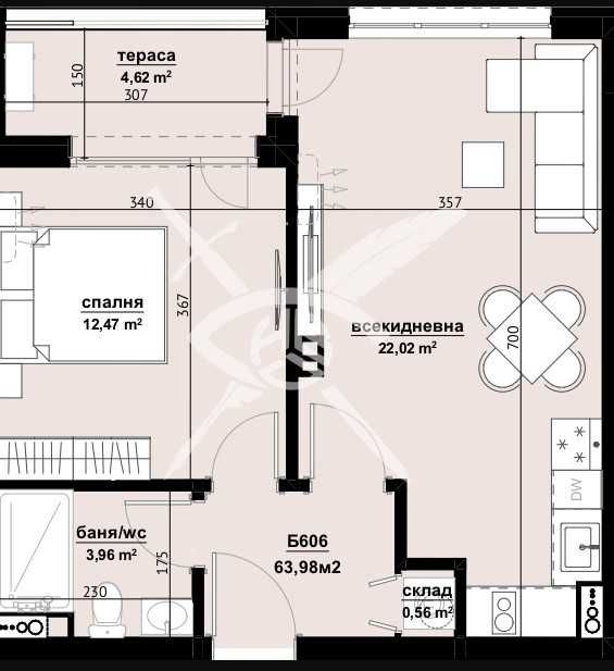 Двустаен апартамент в Бургас, Изгрев - 63 кв.м за 1127 €/кв.м - Снимка #1