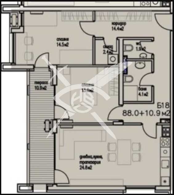 Тристаен апартамент в Бургас, Сарафово - 98 кв.м за 1223 €/кв.м - Снимка #1