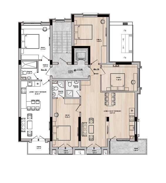 Многостаен апартамент в Хасково, Бадема - 128 кв.м за 562 €/кв.м - Снимка #1