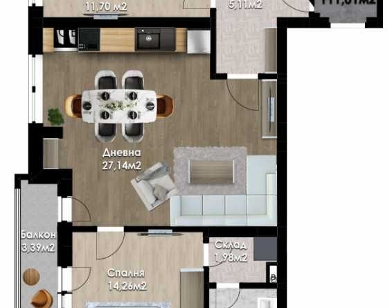 Тристаен апартамент в Пловдив, Кючук Париж - 111 кв.м за 880 €/кв.м - Снимка #1