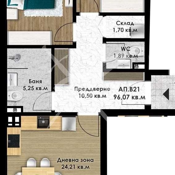 Тристаен апартамент в Пловдив, Остромила - 111 кв.м за 945 €/кв.м - Снимка #1