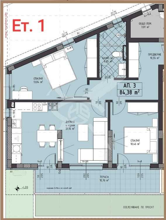 Тристаен апартамент в Пловдив, Христо Смирненски - 99 кв.м за 857 €/кв.м - Снимка #1