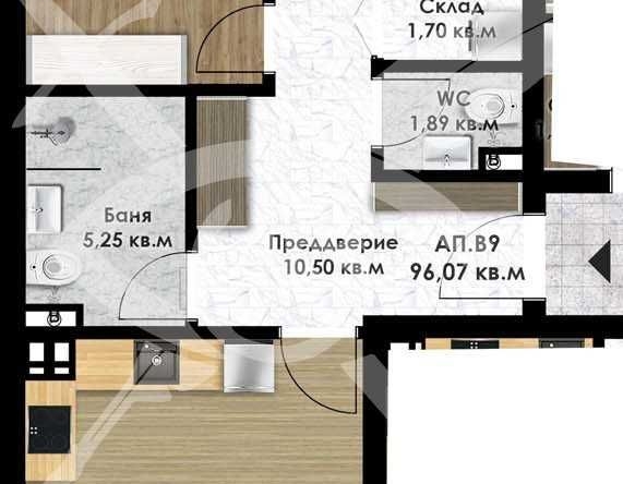 Тристаен апартамент в Пловдив, Остромила - 111 кв.м за 945 €/кв.м - Снимка #1