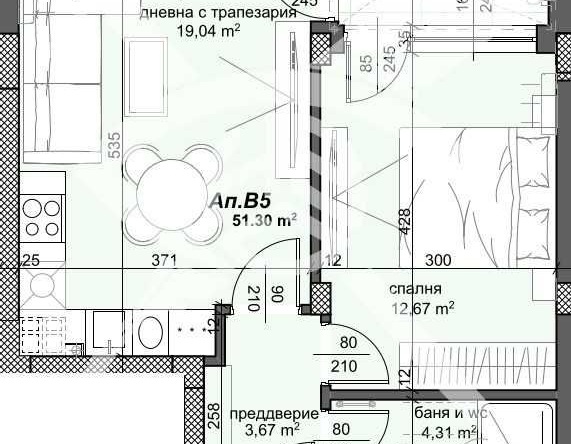 Двустаен апартамент в Пловдив, Тракия - 64 кв.м за 710 €/кв.м - Снимка #1