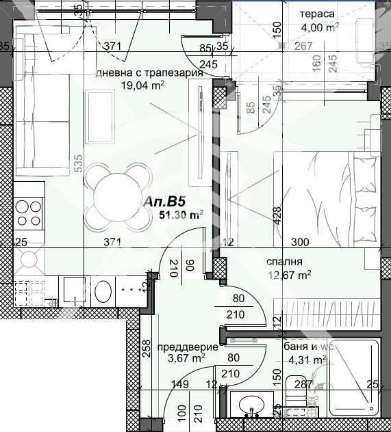 Двустаен апартамент в Пловдив, Тракия - 64 кв.м за 1392 €/кв.м - Снимка #1