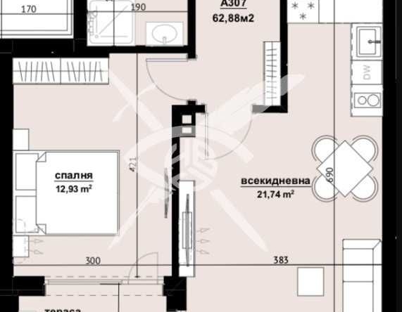 Двустаен апартамент в Бургас, Изгрев - 62 кв.м за 1226 €/кв.м - Снимка #1