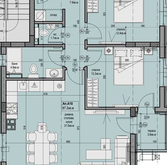 Тристаен апартамент в Пловдив, Прослав - 104 кв.м за 866 €/кв.м - Снимка #1