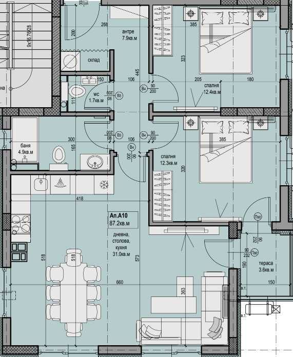 Тристаен апартамент в Пловдив, Прослав - 104 кв.м за 866 €/кв.м - Снимка #1