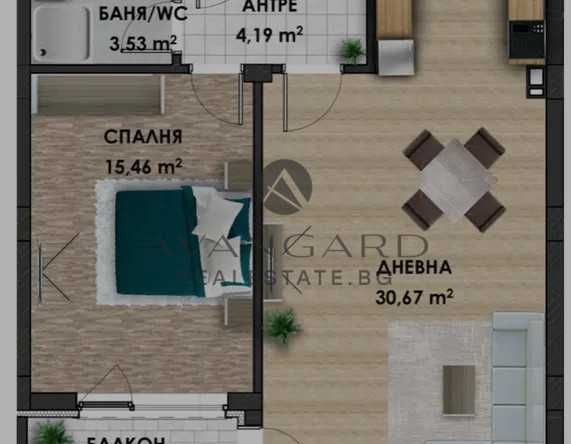 Двустаен апартамент в Пловдив, Беломорски - 77 кв.м за 969 €/кв.м - Снимка #1