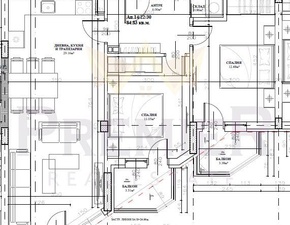 Тристаен апартамент в Бургас, Меден рудник - зона В - 99 кв.м за 603 €/кв.м - Снимка #1