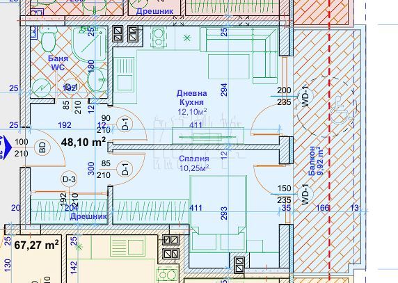 Двустаен апартамент в Варна, Възраждане 1 - 65 кв.м за 1508 €/кв.м - Снимка #1