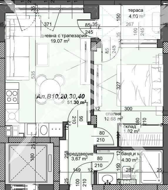 Двустаен апартамент в Пловдив, Тракия - 63 кв.м за 718 €/кв.м - Снимка #1