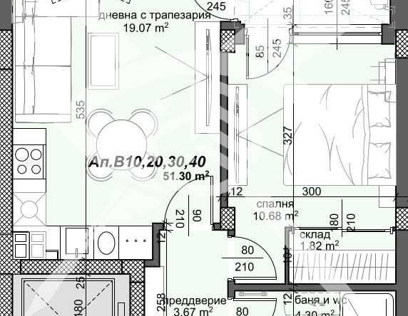 Двустаен апартамент в Пловдив, Тракия - 63 кв.м за 1407 €/кв.м - Снимка #1